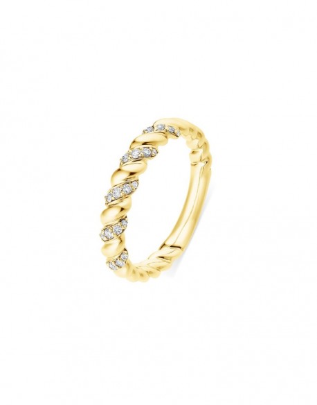 “Agla” grain-set diamond twisted rings