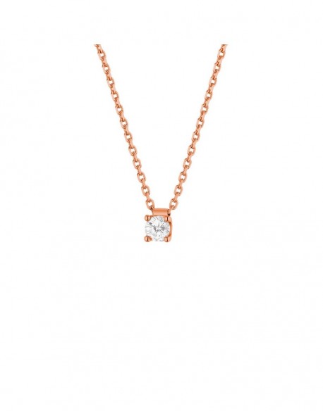 “Carrie” diamond stud solitaire necklace