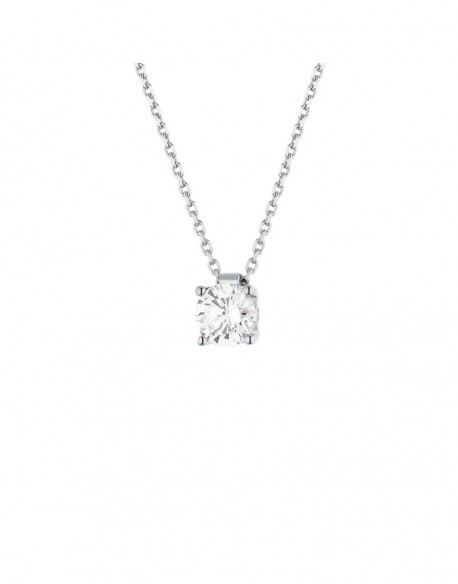 "Carrie" four-prong diamond stud solitaire necklace 1.00 carat