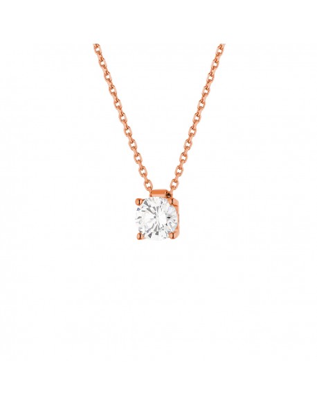 Collier solitaire clous diamant "Carrie" quatre griffes 1,50 carat