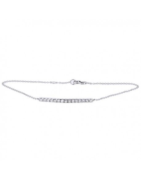 Bracelet barrette "Noblesse" sertie diamants 0.30 ct