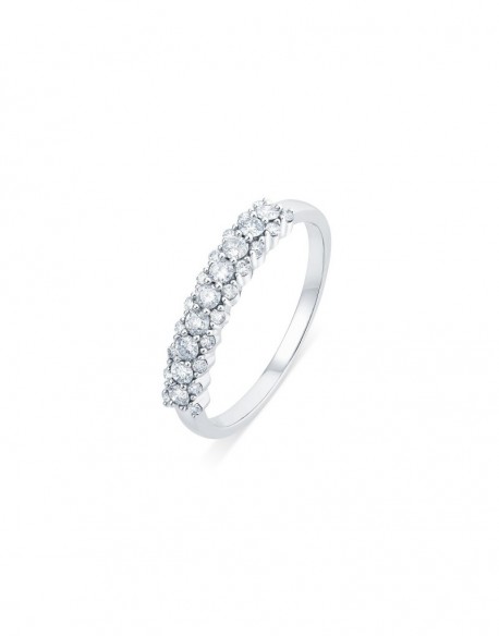 Platinum Liv half wedding ring 0.50 ct - 2.40 gr