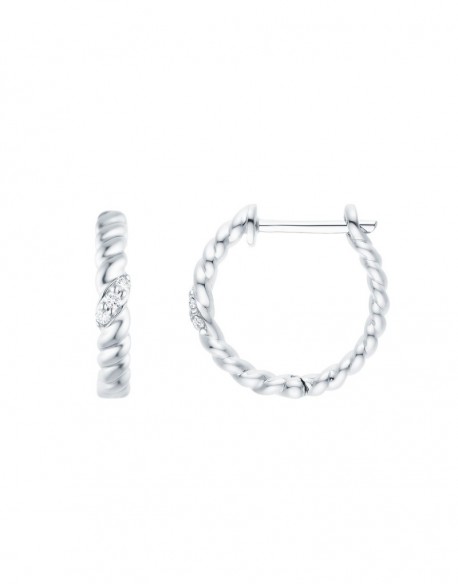 Boucles Platine Aglaia 0.10 ct - 2,50 gr