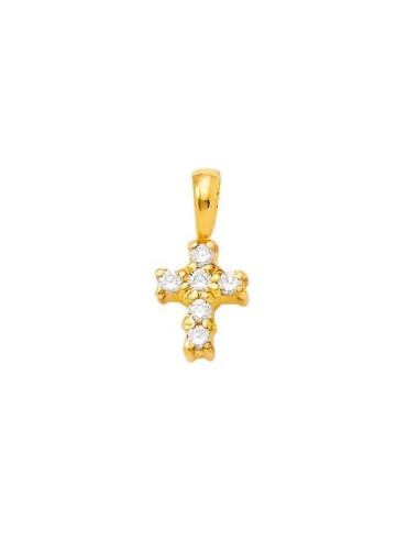 Pendentif croix "Tamara", diamants sertis sur griffes 0,10 carat
