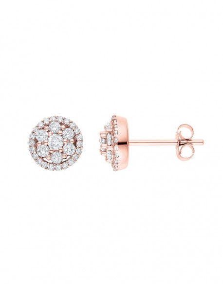 "Cisca" multi-stone diamond and prong-set surround earrings