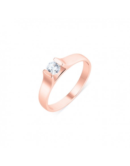 Solitaire contemporain "Roussana", diamant serti massé 0,40 carat