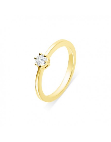 Solitaire classique "Viktorina", diamant serti sur six griffes 0,20 carat